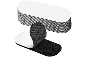 peiqiup Klettverschluss Selbstklebend (15 Stück), Klettband Selbstklebend Extra Stark Schwarz, Für Wände,Tür,Kunststoffe,Boden,Gläser,Metalle, 3 * 10cm, Schwarze ovale Form