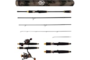 RIGGED & READY TRAVEL FISHING Rigged and Ready Predator Spin-Cast Travel Fishing Rods. Compact Hi-Carbon Rods. Unique Spin/cast Micro Trigger. 4 Rod Sections, 2 Tips, case for Mobile Travel Rod Angling. Max 15Kg 33lbs Fish