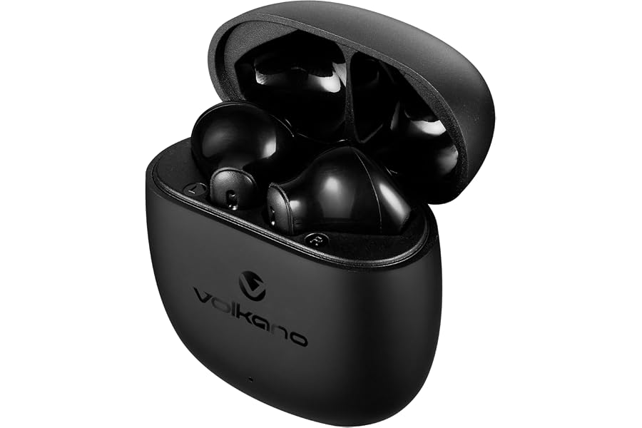 Volkano Sleek Series TWS Bluetooth Earphones | Hands-Free Calling | IPX4 Water Resistant | Voice Assistant Support | Black