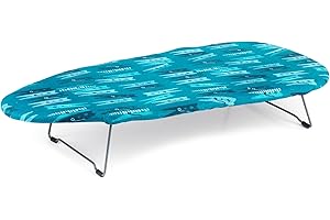 Beldray LA023735PEG Mini asse da stiro piccolo, asse da stiro da viaggio, 73 x 31 cm, design a spina, salvaspazio e ideale per appartamenti e roulotte, gambe facilmente ripiegabili