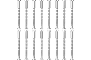 K Kwokker M5 Door Handle Screws, 16 Sets Nickel Plated Screw M5 Screws Male to Female Connecting Fixing Bolts and Sleeves for Fixing Door Handles, Escutcheons, Cabinet Drawers