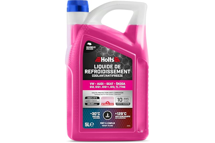 Holts HAFR0006B Antifreeze Coolant for VW, Audi, Seat, Skoda G12/G12+/G12++/G13/G12 EVO, -30°C, Pink, 5 Litre