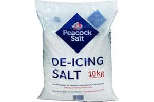 LIZAA White De-Icing Grit Rock Salt for Clear Driveway Paths and Roads of Ice and Snow 10KG Bag of Melting Salt