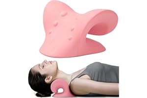 RESTCLOUD Entspannungskissen für Nacken und Schultern, Gerät zur Dehnung des Nackens zur Linderung von Schmerzen im Kiefergelenk und Ausrichtung der Halswirbelsäule, Chiropraktikkissen, Nackenstrecker, Pink
