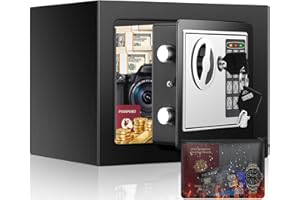TISKGG Mini Safe Tresor für Zuhause, MöBeltresor Klein mit Feuerfest Wasserdicht Geldtasche, Kleiner Tresor Sicherheitssafe mit Zahlenschloss,Tresore Kinder Wandtresor für Geld Medikamente Schmuck