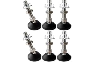 RHUAFET 6 Stück Stellfuß M8 x 40MM Einstellschraube M8, Möbelfuß Sockelfuß Kann 400KG Tragen Verstellbare Füße Stellschraube Stellteller Stellfuß Maximal 15 ° Neigung (6 Stück - M10 x 40 MM)