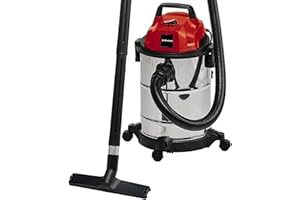 Einhell Aspirateur eaux et poussières TC-VC 1820 S (1250 W, Longueur tuyau : 1,5, Livré avec flexible, sac à poussière, filtre mousse, buse pour rainures, adaptateur, 3 tubes, grande buse)