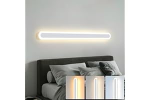 ZTWLEED Applique da Parete Interno,44W Applique LED da Parete Interno 3000K/4000K/6000K,Applique da Parete Moderno per Soggiorno Camera da Letto Scala Corridoi Bianco 120CM 110-240V