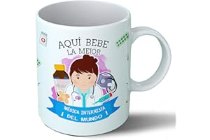 Planetacase - Taza Medica internista - Regalo Original - Cerámica 330 mL - Taza Desayuno Apta para Microondas y Lavavajillas - Medicina Interna - Resistente a Lavados
