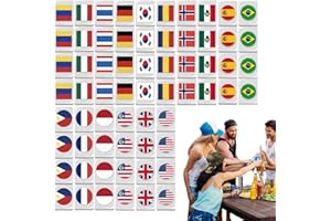 Gwtdtoad Mahjong Spiel Seaside Escape Spielblöcke Mit 65 Flaggenmuster Nationalflagge Spiel Legespiel Wiederverwendbaren Lustigen Flagge Muster Mahjong Für Erwachsene Und Kinder, 30mm