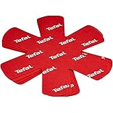 Tefal Pack of 4 Pots and Pans Protector, Prevents Scratches, Knocks and Marks, Stackable, Fabric, Red, 15 x 36 x 1.5 mm (K220