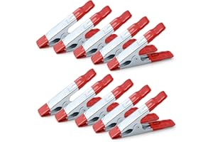 MIORKLY Ynudr 10Pcs Spring Clamps,4 Inch Heavy Duty Metal Clips,Clamps Set 10cm Long,Photo Cloth Clamp Background Fabric Clip,for Tarpaulin Camping, Woodworking, Model Making Tool