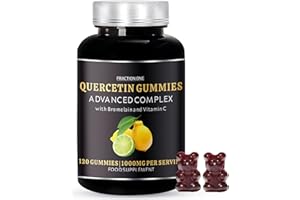Fraction One Quercetin Gummies – 120 Gummies – 1000 mg per Serving, Enhanced with Bromelain and Vitamin C – Antioxidant Quercetin Supplement for Immune Support – Sugar Free & Vegan – 60 Days Supply