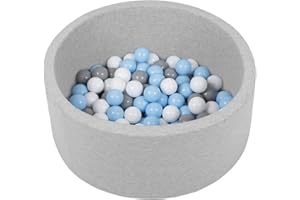 Petsona Piscina Per Animali Con Palline Per Cani E Gatti, Grigio Chiaro: Grigio/Bianco/Azzurro