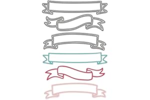 FCLILY@JJ 3pcs Banners Tag Label Ribbon Metal Die Cuts, Lace Bow Tag Lable Cutting Dies Cut Stencils DIY Invitation Card Scrapbooking Album Decorative Embossing Paper Dies Card Making