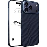 Babilden iPhone 17 Pro Max ile Uyumlu Magsafe Şarjlı Karbon Fiber ArmorAir Kesik Kenarlı Kılıf Lacivert