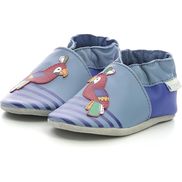 Chaussons Souples Robeez Pour Garçon - Cuir - Design Fireman - Semelle Flexible