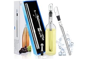 Refrigeratore per Bottiglie Vino, FainFun 3 in 1 Refrigeratore per Vino, Accessori Vino con Decanter, Versatore di Vino Antigoccia e Asta in Acciaio Inox, Idee Regalo Donna e Uomo