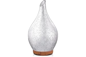 ‎PORSEME Porseme Aroma Diffuser Glas,280ml Handgeblasen Luftbefeuchter Ultraschall Cool Mist Leise,7 farbwechselnde LEDs,Letzte 7 Stunden,Raumbefeuchter Mit Timer,BPA Frei für Wohnung Yoga SPA