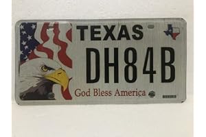 TammieLove Plaque d'immatriculation Texas 2010 God Bless America Eagle, Drapeau américain Dh84B 6 x 12 Pouces