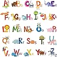 DECOWALL DS4-8002 Animal Alphabet (Small) Kids Wall Stickers Decals Peel and Stick Removable for Nursery Bedroom Living Room Art murals Decorations