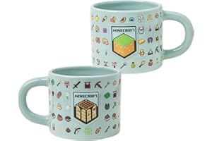 PALADONE Taza de café grande con diseño de Minecraft, cerámica, con licencia oficial de 400 ml, detalles en relieve, tema de videojuegos, para jugadores y coleccionistas, té, chocolate caliente
