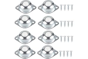 LANDSCAPE LIGHTS2K 8 pièces Roulettes à Billes de Transfert Roulettes à Billes Rouleaux de Convoyeur Transfert à Billes Inoxydable Transfert Roulettes de Meubles Avec 16 vis pour Meubles, Etagères, Vitrines