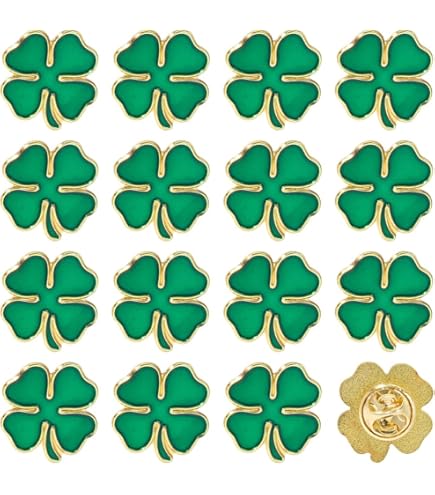 Spilla Quadrifoglio Portafortuna San Patrizio - Cristallo Verde Cuore, Gioiello Irlandese In Argento 925 Per Donne