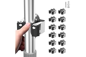 GARTOL 12 Stück Gerätehalter,Besenhalter Wand, Gartengerätehalter, Wandhalterung für Wischmopp, Besen, Schaufel, Werkzeuge
