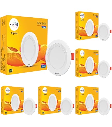 Wipro 6W Alpha Downlight for Junction Box | Pack of 6