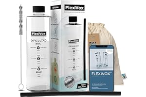 ALEJANDRO FUENTES FlexiVox®, Stimmentrainings‑Set | Verwendet in Logopädie und Stimmtherapie mit aseptischem Talkum + Messflasche + Bürste + Tasche + Digitales eBook + Höhenregulierstopfen (Weltraum schwarz)