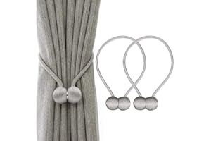 IHClink Magnetische Vorhang Raffhalter Vorhang Clips Seil Rückwärtige Vorhang Halter Schnallen Vorhang Binder Gardinenhalter für Haus Dekoration 2 Stück Grau (EU patent 004522746-0001)