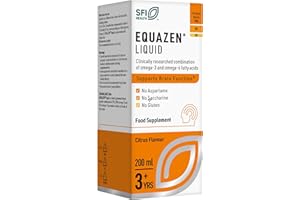 EQUAZEN Childrens Liquid | Omega 3 & 6 Supplement | Supports Brain Function | Blend of DHA, EPA & GLA | Suitable from 3+ to Adults | 200 ml Citrus Flavoured Liquid