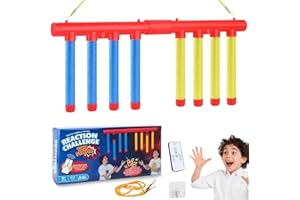 BUKBAS Catching Sticks Game, Adjustable 3 Speed Reaction Drop Sticks Game, 2 Player Reflex Drop Stick Hand Speed Challenge Games, Christmas Games for Kids Adults Families