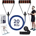 Boldfit Resistance Tube with Foam Handles, Door Anchor for Exercise & Stretching, Suitable in Home & Gym Workout for Men & Women-20Kg-Blue