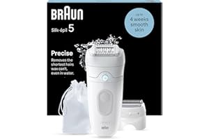 Braun Silk-épil 5 Epilierer & Damenrasierer, Elektrischer Trocken- und Nassrasierer für Frauen, für eine einfache Haarentfernung und seidig-glatte Haut, 5-041, Weiß/Grau