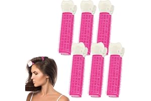 CENCERY Rouleaux de cheveux avec pinces, 6 pièces pince volumatrice instantanée pour cheveux, rouleaux Velcro pour cheveux bigoudis auto-agrippant rouleau de cheveux volumisant pince à racine (rose)