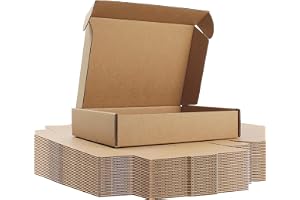 20 x 14 x 4 cm Postlådor 25-pack Kraft | Kraft postlåda med insticklock, naturligt brun inuti & utanpå, för smycken, statione