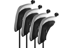 Andux Mesh Golf Hybrid Club Head Covers w/Dial No. Tags 4pcs/Set (All The Same Size)
