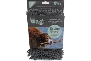 Henry Wag Pet Drying Glove - Soft & Highly Absorbent Microfibre, Muddy Pet Accessories, Quick Drying - Designed for Dogs - (25cm x 16cm x 2cm)