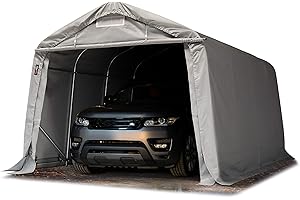 TOOLPORT Tente-Garage carport 3,3 x 4,8 m d'élevage abri agricole Tente de Stockage bâche PVC 800 N Armature Solide Gris
