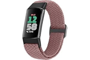 SOiiKE Bracelet Tressé Compatibles avec Bracelet Fitbit Charge 6/Bracelet Fitbit Charge 5, Bracelet de Remplacement Élastique Souple et Réglable Sport Bracelet en Nylon pour Fitbit Charge 6/Charge 5