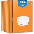 Single Line Interleaf Notebooks | One Side Blank/Unruled & One Side Ruled | 172 Pages | Soft Brown Cover | 17 x 27 cm Approx | Interleaf Copy | Pack of 12 | GSM 58