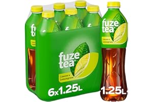 Fuze Tea, Bevanda Rinfrescante Analcolica di Té al Gusto Limone e Citronella, con Zuccheri ed Edulcorante - 6 Bottiglie da 1.25 L