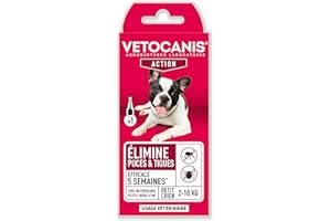 VETOCANIS Vétocanis - Fiprocanis Pipette Anti-Puces Anti-Tiques Chien - Traitement et Protection contre Infestations - Antiparasitaire Petit Chien 2-10 kg