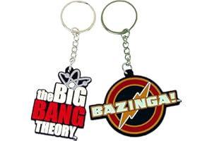 THE BIG BANG THEORY Big Bang Theory The Lot de 2 porte-clés en caoutchouc découpé au laser Motif Bazinga et logo