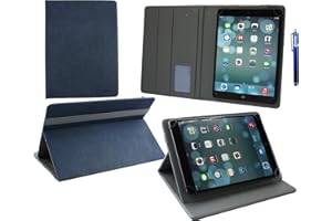 Emartbuy Universal 9.1 Pollici - 10.1 Pollici Scuro Blu Angolo Multi Portafoglio Custodia Case Cover per Carte di Credito E Penna A Stilo Adatto per Dispositivi Selezionati Elencati sotto