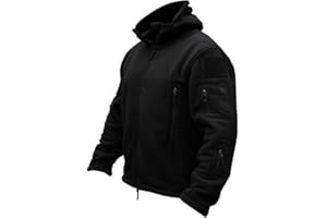 TACVASEN Militaire Résistant au vent Veste Polaire Chaud avec Capuche - Homme