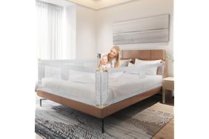 HUOLE Barriere de Lit Enfant avec Barriere Rabattable Antichute Barrière Securite de lit Enfant Protection de Lit pour Tout-Petits Gris foncé Un côté-2,0 m - Gris foncé
