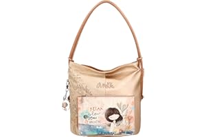 Anekke Sac pour femme Hobo Taille moyenne Sac à main en similicuir avec poignées et fermeture éclair Collection Mediterranean Accessoires et accessoires pour femme Dimensions 30x33x13 cm,
